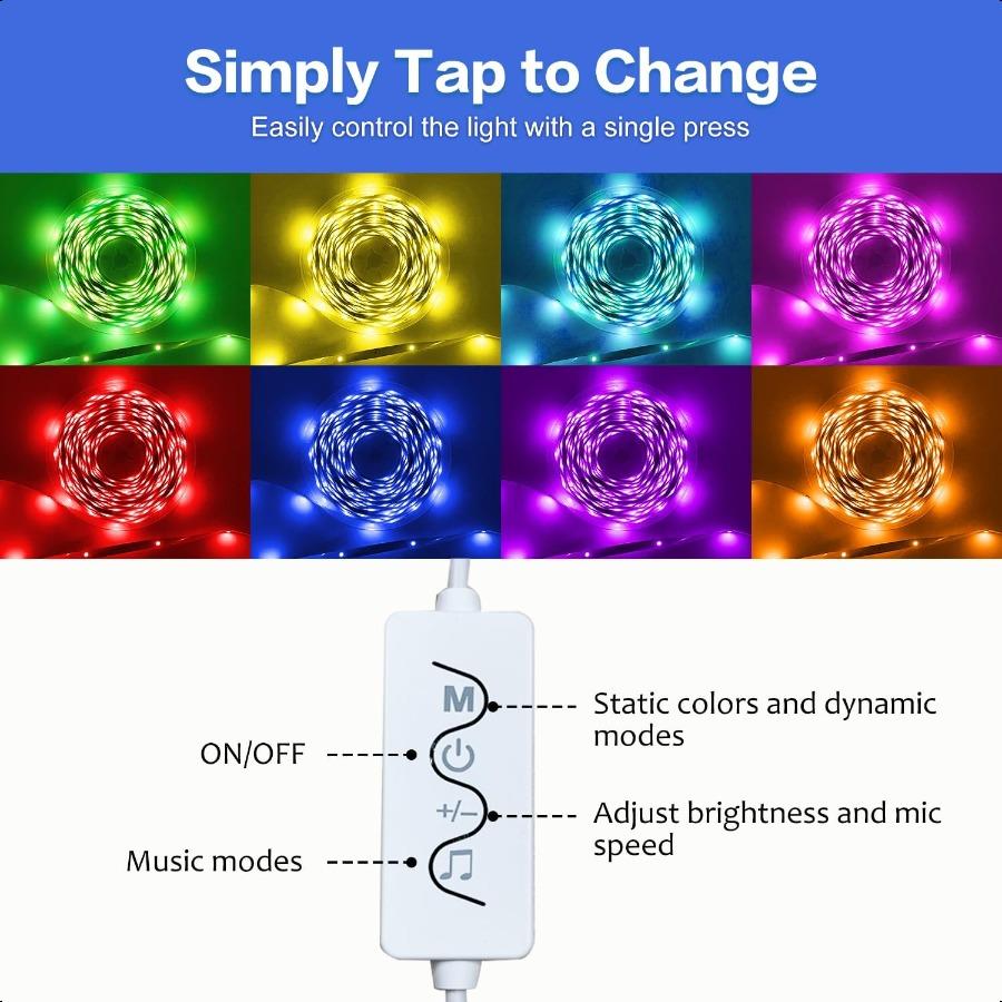 16.4ft Smart LED Strip Lights WiFi LED Lights Strip Work with Alexa and Google Assistant RGB 16 Million Colors with App Control