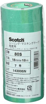 3M Scotch Abdeckband für raue Oberflächen, 18 mm breit x 7,18 x 18 m, 80S, Rollen, 80S,