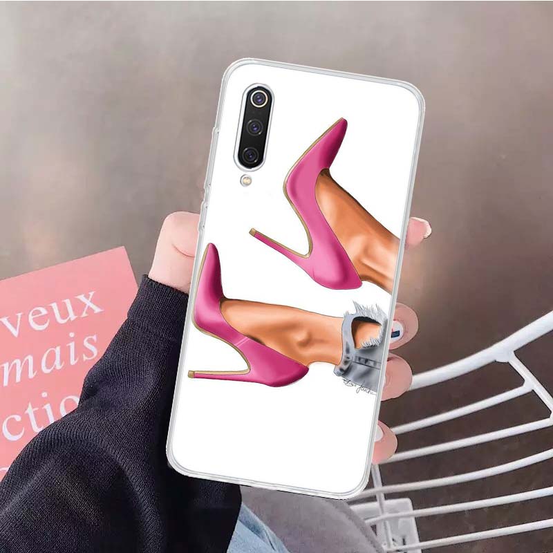 Red High Heel Shoes Soft Phone Case For Xiaomi Redmi Note 15 14 14S 13 12 Pro Plus 12S 11 11S 11E 10 10S 11T 5G Fundas Coque Red