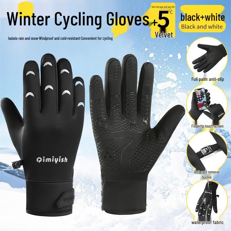 Unisex Winter Skihandschuhe: Samtgefüttert, Touchscreen-kompatibel, Winddicht und Kälteschutz für Outdoor-Sportarten