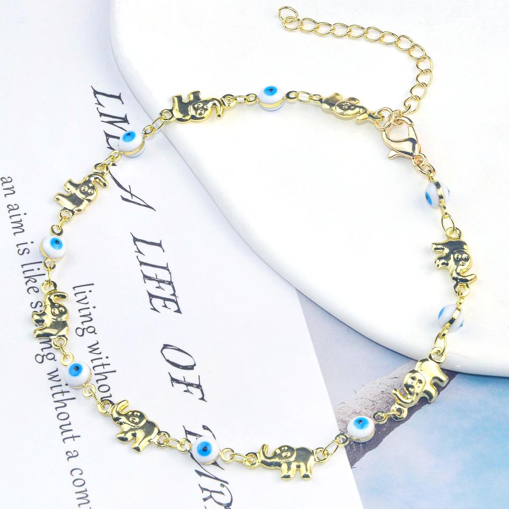Neue Online-Fußkette mit Elefantenaugen-Motiv für Damen, hochsinniger Nischen-Fußschmuck.