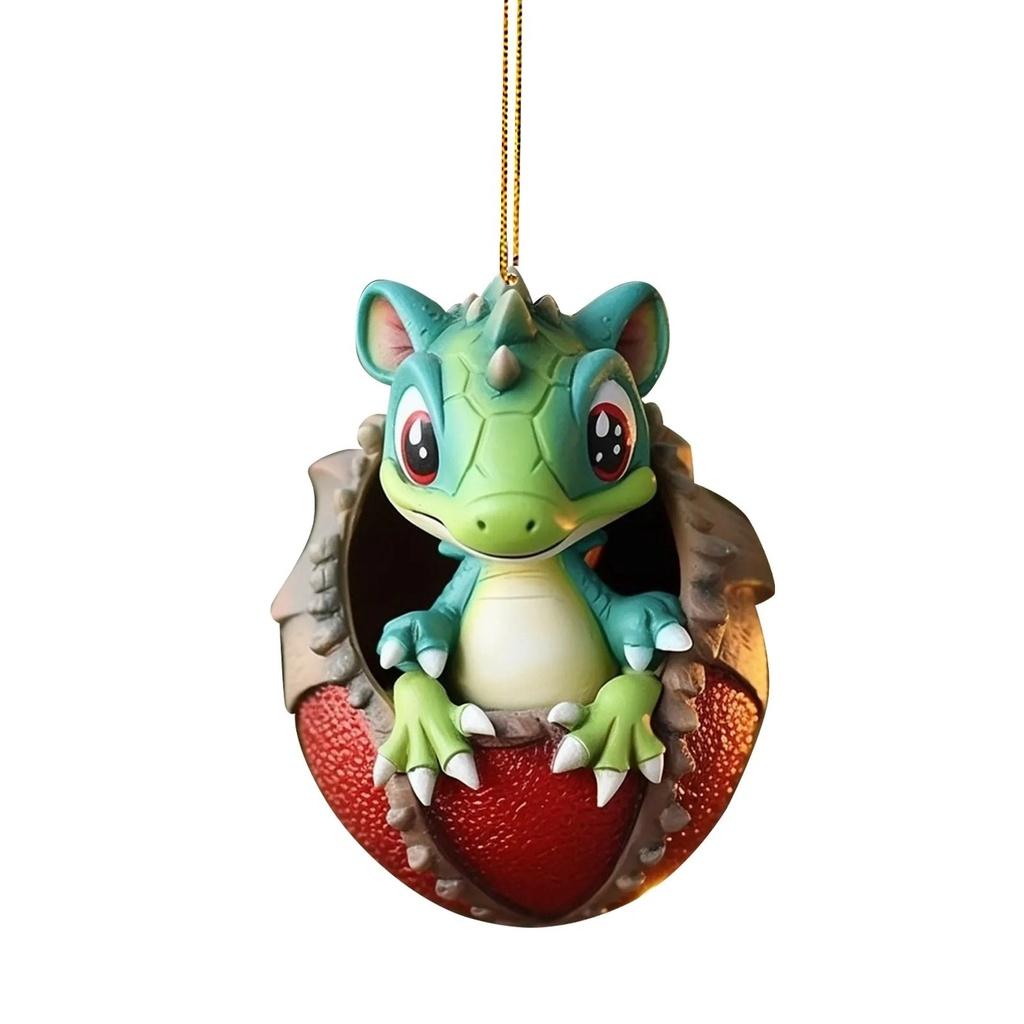 Cartoon Dragon Egg Car Hanging Decoration Christmas Tree Ornament Gift Acrylic/glass Material Cartoon Style Multiple Color Options Interior Car Decor