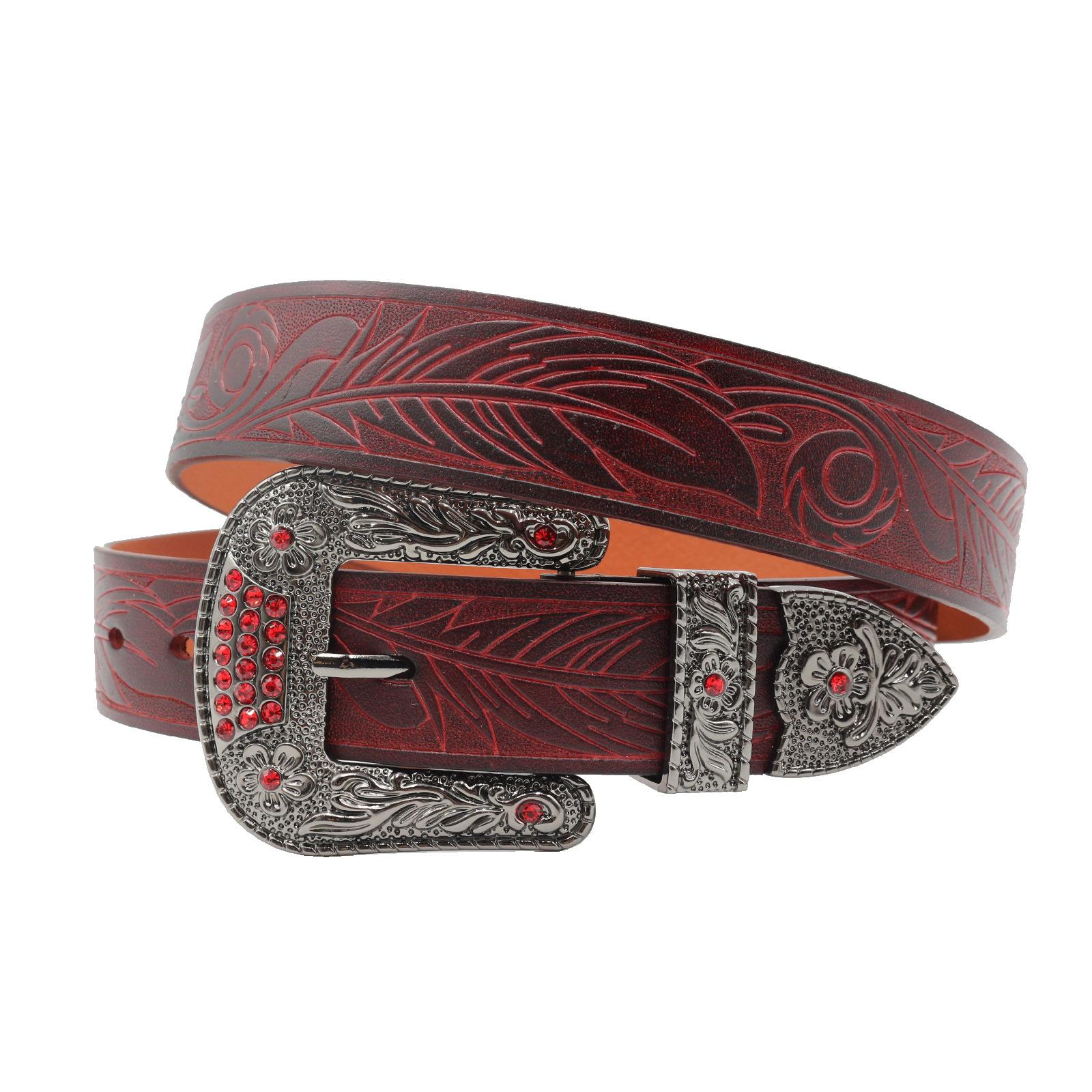 

Ретро рельефный ремень, Мужской ремень из натуральной кожи, Женский модный резной ремень из чистой коровьей кожи, Пряжка-штифт, Цельный ремень растительного дубления 125cm