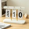 Wooden Perpetual Desk Calendar Daily Desktop Standing Flip Calendar with Day