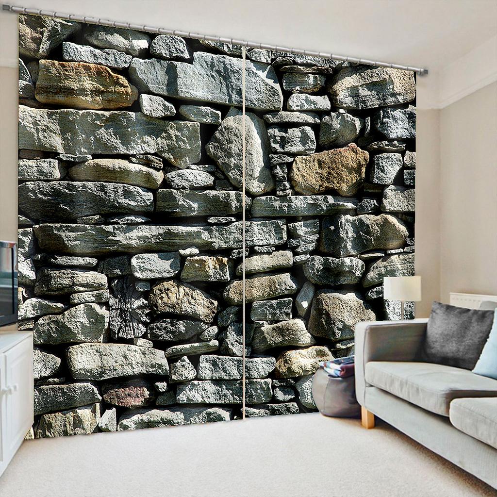 Cheap 3D Print Sunset Natural Scenery Island Stone Free Shipping 2 Pieces Window Curtain Living Room Bedroom Two Drape Decor