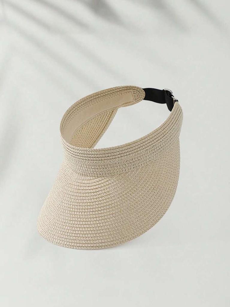 Summer Straw Visor Hat For Beach Vacation Sun Protection Casual Outdoor Wear