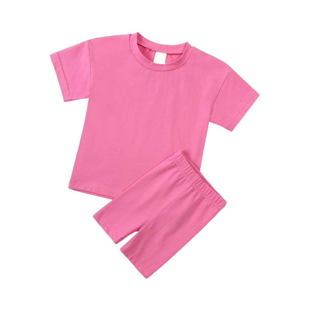 Kid Patriotic Outfit - Short Sleeve & Shorts 2-Piece Set For Girl