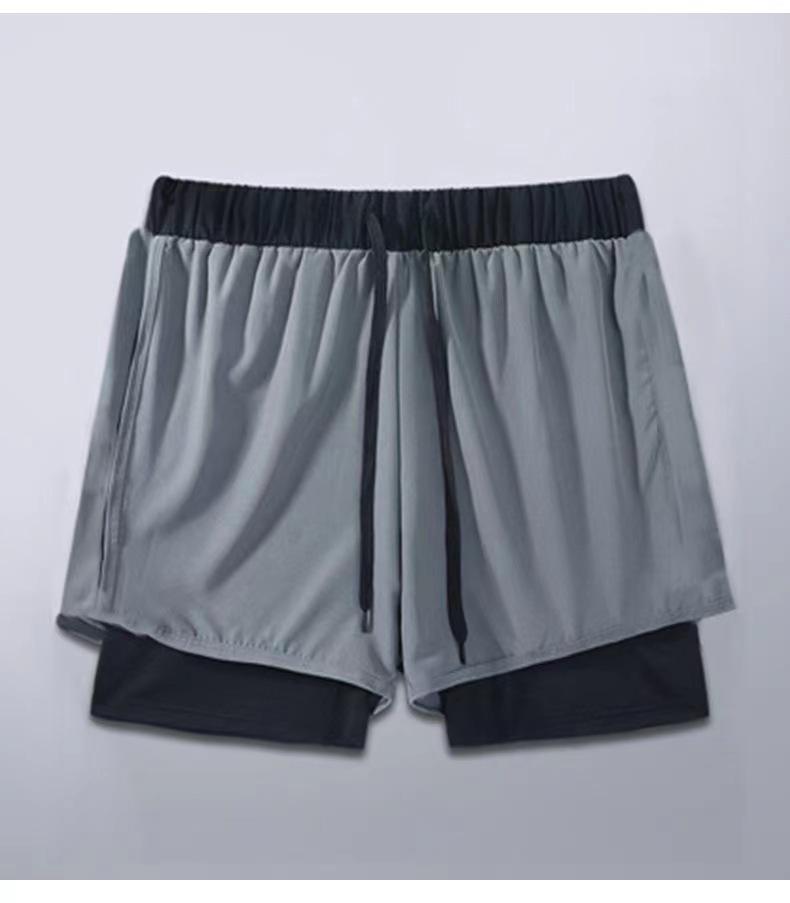 Men's Quick-Drying Double-Layer Printed Swim Trunks - Large, Loose Fit, Anti-Embarrassment, Professional Swimsuit