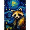 Owl Panda Raccoon Cow Tiger Cat Duck Starry Night Van Gogh Canvas Painting Abstract Posters Print Wall Art Pictures Home Decor