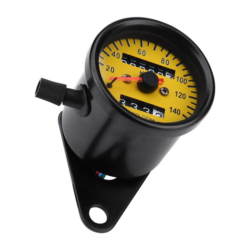 Bike Speedometer Universal - Qiilu Motorcycle Odometer Speedometer Gauge with Indicator 60mm Mini Speedometer Mechanical Bike Meter
