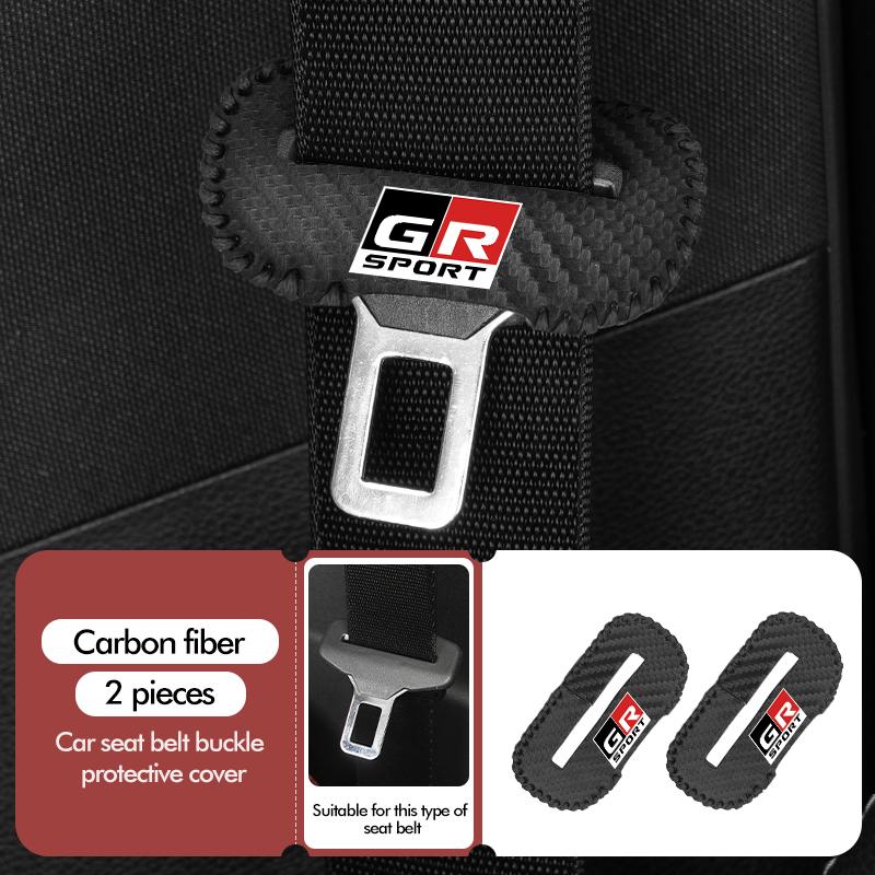 Araba Emniyet Kemeri Tokası Kılıfı Deri Koruyucu Çarpışma Önleyici Kılıf Toyota GR Sport Corolla Yaris Aygo Prius RAV4 Crown CHR İçin