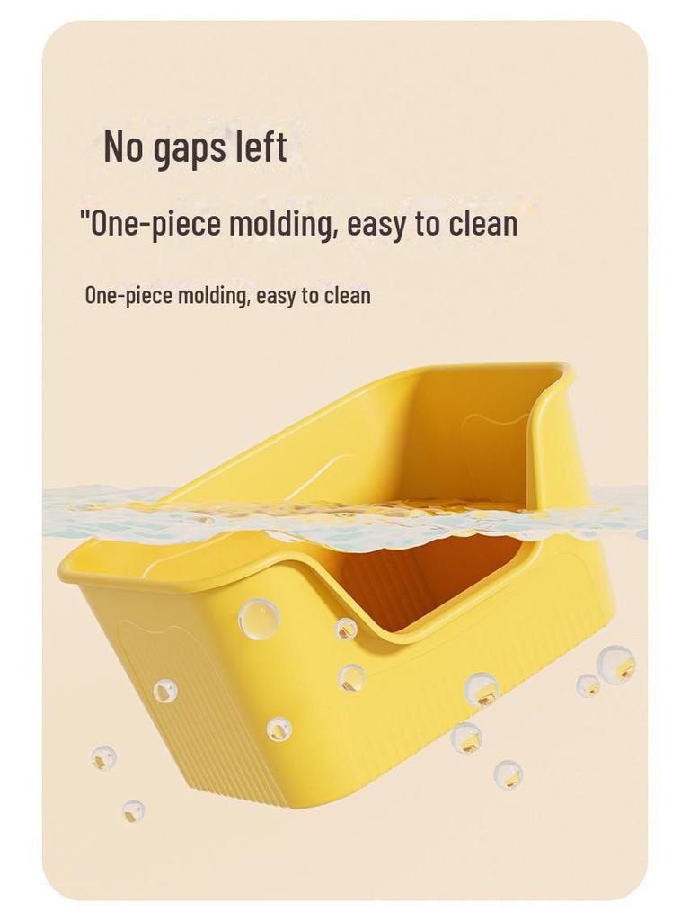 Oversized Splash-Proof Semi-Enclosed Cat Litter Box