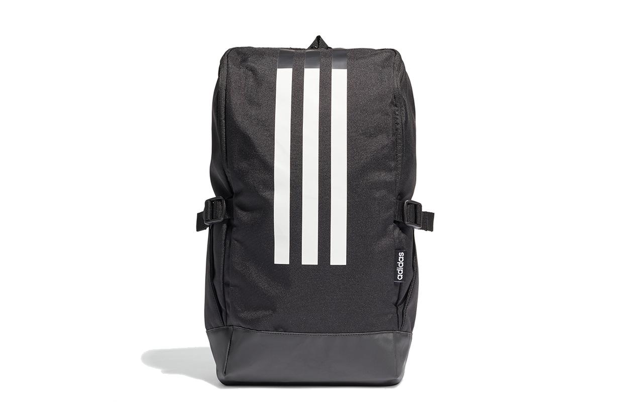 Adidas Zip Closure Recycled Polyester Plain Weave Fabric Backpack Regular Unisex Black FL3682