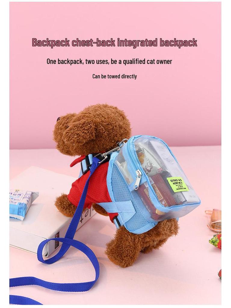 Haustier Ausflugsrucksack: Niedlicher Mesh Teddy Kätzchen & Welpe Reiseschultasche