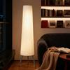 Dimmable Tripod Floor Lamp with Foot Switch, Nordic Standing Lamp with Fabric Shade, 153cm, White and Grey