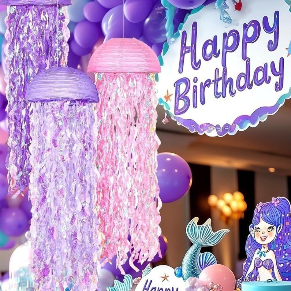 Ocean Theme Jellyfish Lanterns Tassel Design Hanging Lamp Ball Festival Lantern Lantern Festival