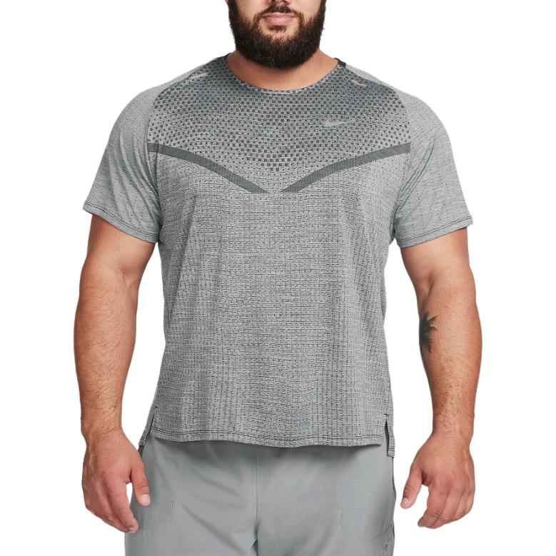 Nike All-Over Print Logo Crew Neck T-Shirt Men Tops Grey DM4753-010