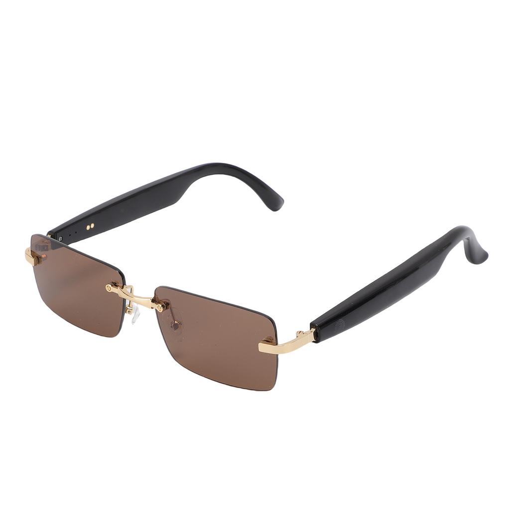 Real Time Translation Glasses Smart Bluetooth Translator Sunglasses Support for GPT DeepSeek Model Gold Brown