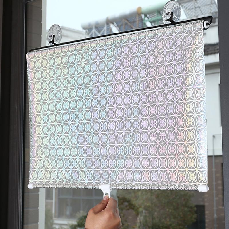 Window Glass Sunshade Roller Curtain Kitchen Shade Punch-free Suction Cup Retractable Office Heat Insulation Sunscreen Curtain