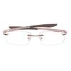 RSINC Rimless Frame/Eyeglass/Spectacle, Optical, Prescription, for Men and Women, Modern, Rose Gold Brown BR-1 N1 Rose Gold Brown