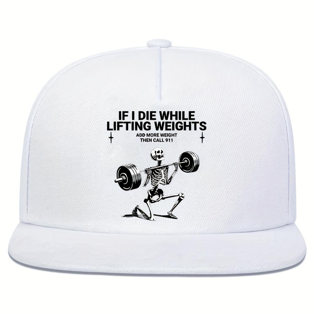 

Штангист Скелет Смешная Кепка Snapback для Зала Полиэстер Регулируемая Шляпа для Фитнеса и Тренировок One Size