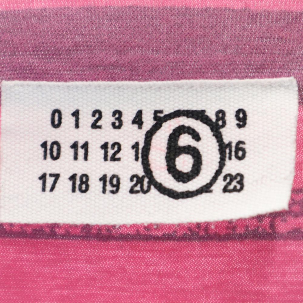 MM6 made in Italy Border Pattern Long sleeve Boat neck Cut Women Used