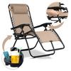 Foldable Garden Lounger With Cushion Sofotel Chillwell Set of 2 Beige