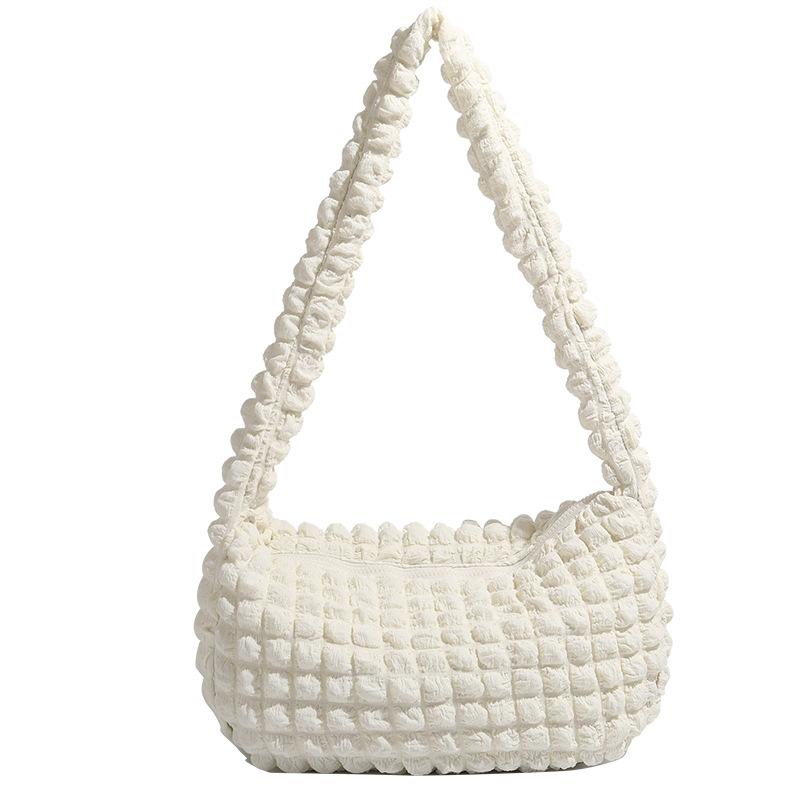 Summer Western Puff Flower Crossbody Bag Japanese and Korean Fresh Soft Women's Bag Casual Fashion Wrinkled Shoulder Bag