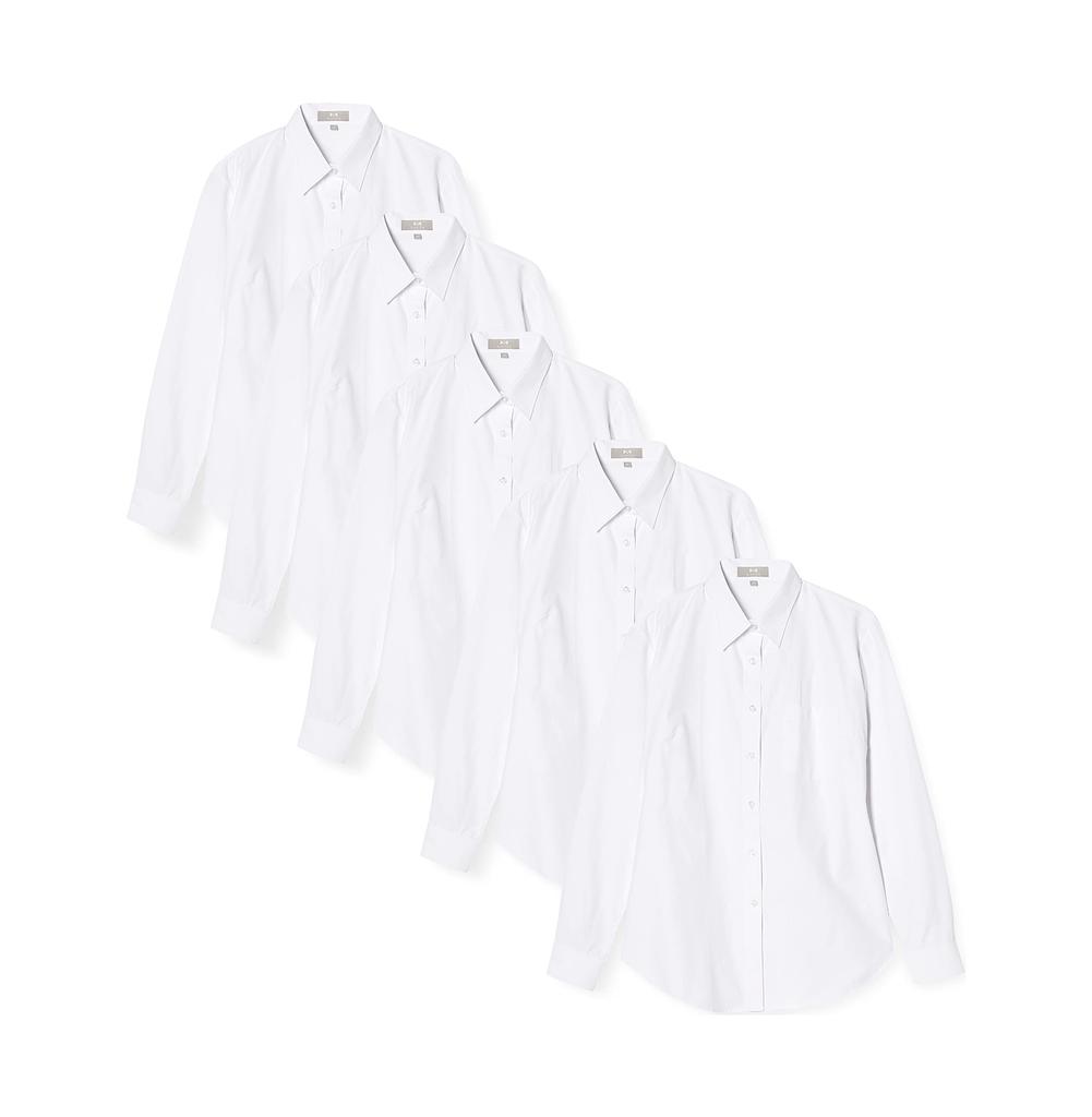 Blanche Blouse Set Dress Shirts in and Skipper Long Set 5 White Blouses in Size Women's 5-Piece [Optical Shirts] White, Black, Pink, Blue. Style,