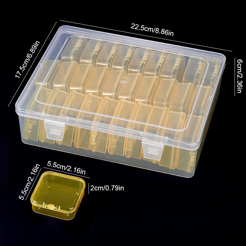 31Pcs Small Beads Organizers Plastic Cases Mini Clear Dimond Storage Containers Boxes for Bracelet Making DIY Jewelry Craft Nail