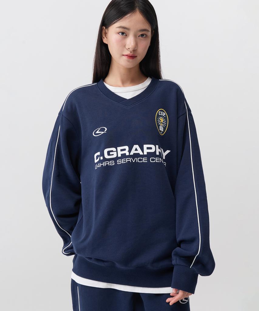 CGP 24H Track V-Neck Sweatshirt_Dark Navy