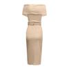 Women's Fashion Casual Temperament Elegant Temperament Light Ripe Off-the-shoulder Belt Slit Skirt