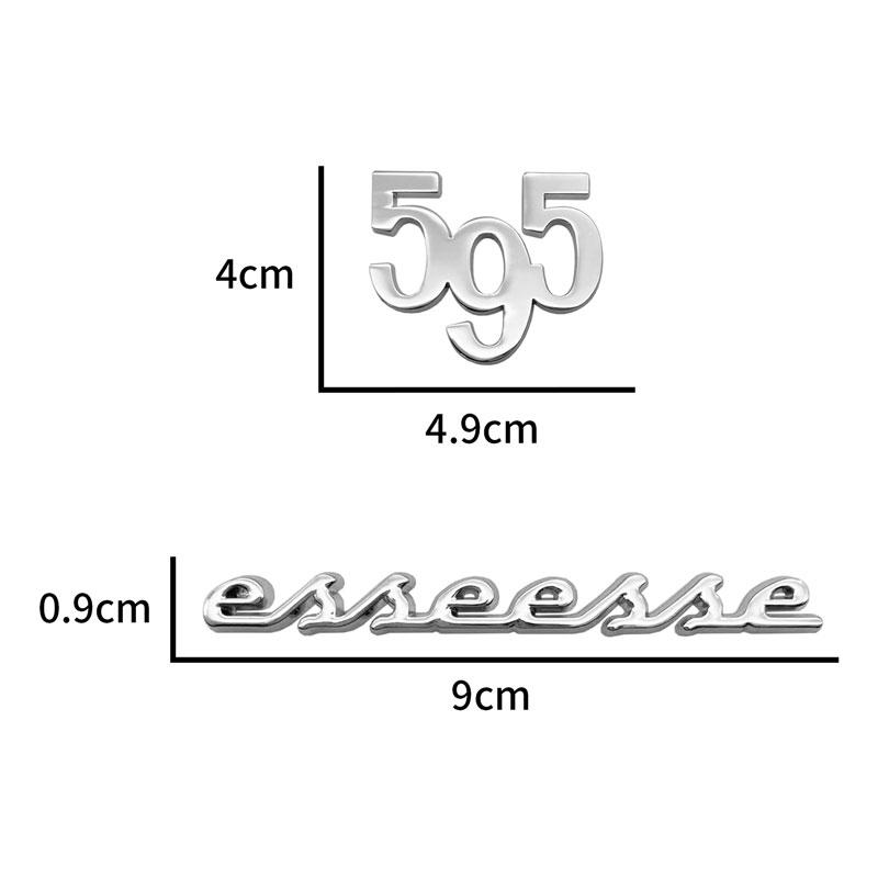 Auto Accessories 3D Metal 595 Esseesse Emblem Car Sticker Badge Body Side Fender Tail Car Trunk Decor Car Styling