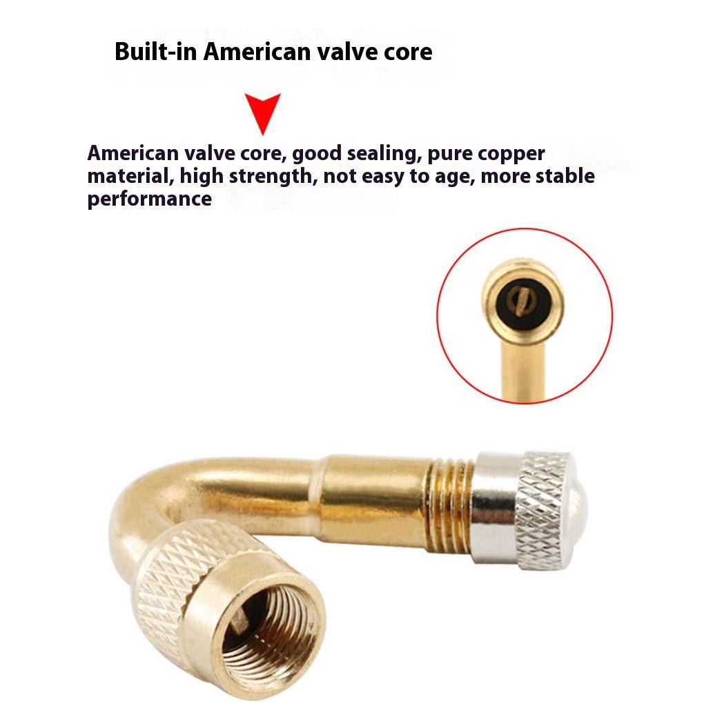 3piece Tire Valve Extension Brass Inflation Nozzle Extender 45/90/135 Degrees Tire Valve Extender