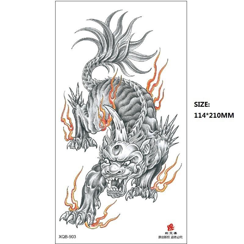 Men'S Auspicious Animal Hand-Painted Color Temporary Waterproof Tattoo Sticker Simulation Tattoo Sticker