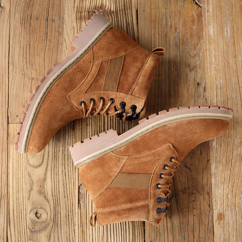 Mens Boots Fashion Motorcycle Boots Handsome Casual Sheos Men Suede Leather Platform Shoes Spring Autumn Ankle Boot Short Botas