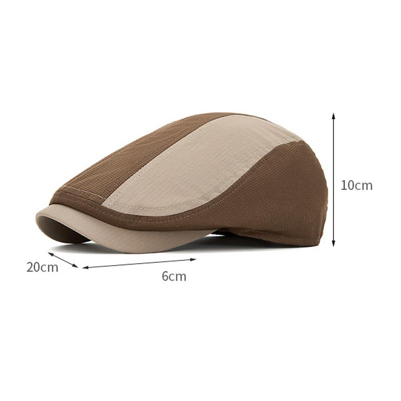 Contrast Quick-Drying Forward Hat Men's Summer Thin Breathable Beret British Newspaper Boy Hat Paintsman Hat