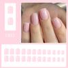 Square Press On Nail Pink Fake Nail Stick On Nail In 12 Sizes,24 Pcs French Nail Tips for DIY Nail Art Decorations