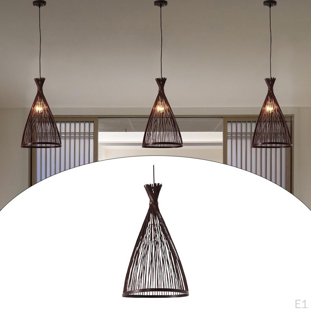 Chandelier Lamp Hanging Ceiling Light Rattan Lighting Fixtures Cafe Teahouse Living Room Decor