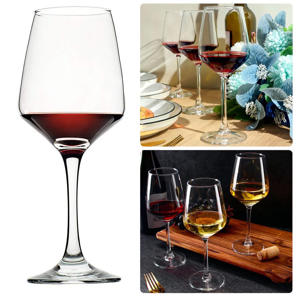 Wine Glasses Set of 6, Clear Red/White Wine Glasses, Long Stem Wine Glasses for Party, Wedding and Home