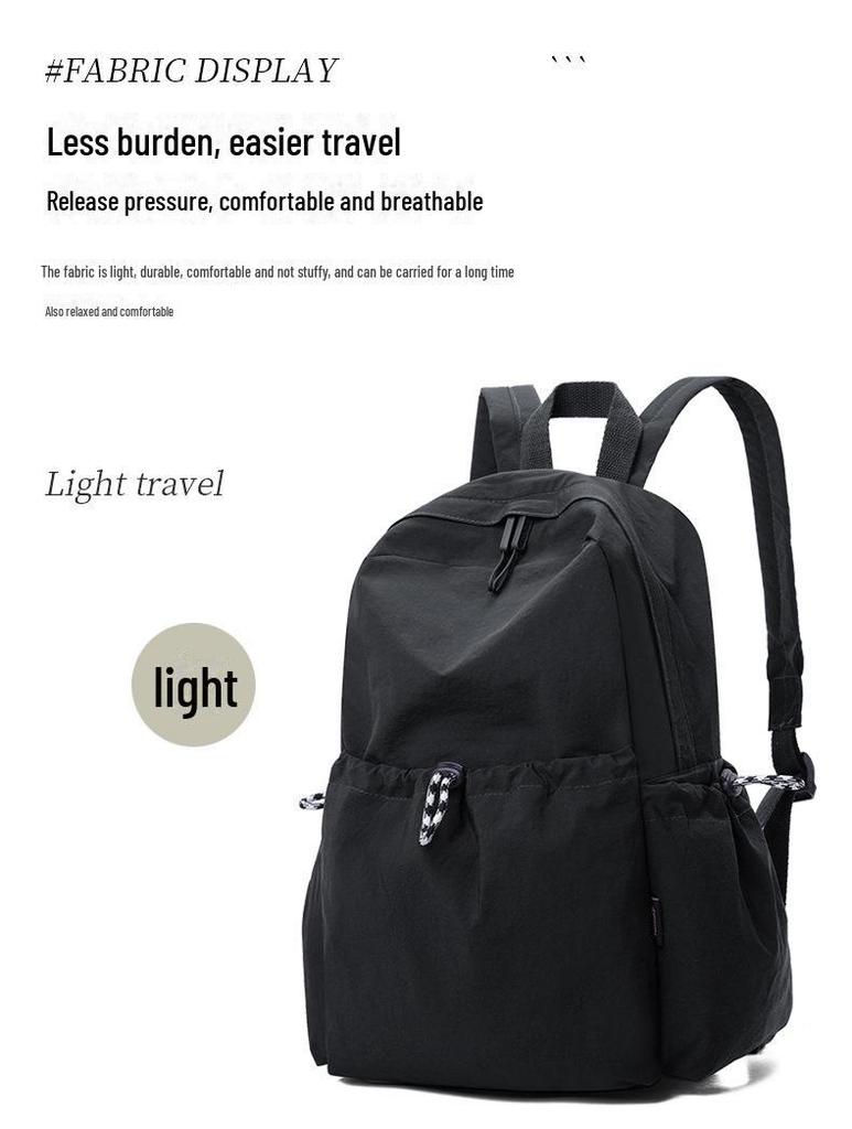 2025 Frühling Koreanischer Damen-Nylon-Rucksack: Trendy einfarbige lässige Schultasche für Schüler