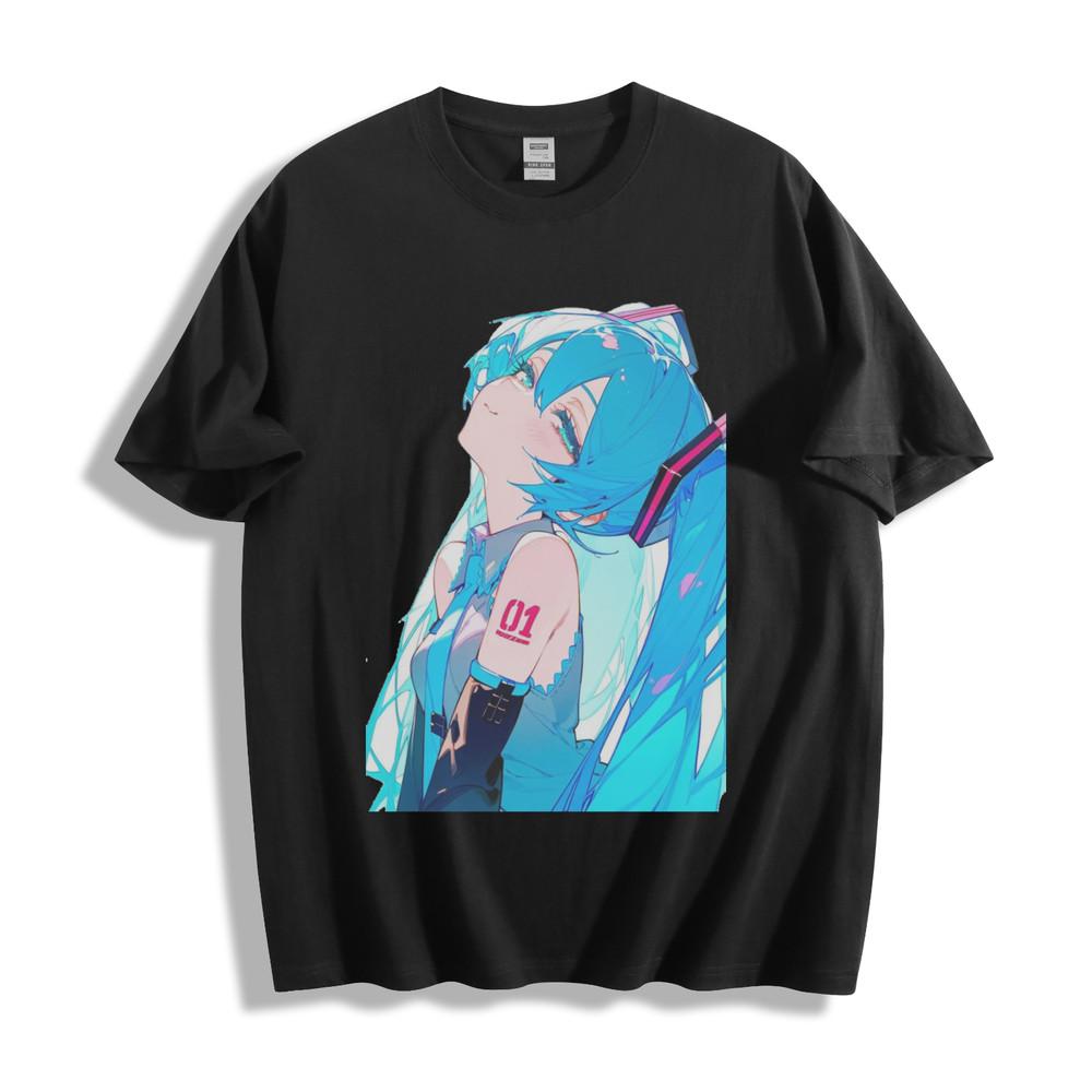 Hatsune Miku 01 Neon T-Shirt - Futuristic Anime Glow Unisex Tee
