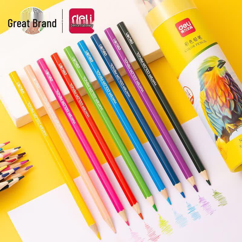Deli 24-Color Oil-Based Colored Pencils 24