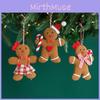 Gingerbread Man Christmas Pendant Necktie Bowknot Xmas Decoration Festival Prop