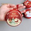 Children's Coin Purse Round Christmas Coin Pouch with Cartoon Pattern Zipper Closure Coin Case with Lanyard for Kids Coins Cash Keys Candies