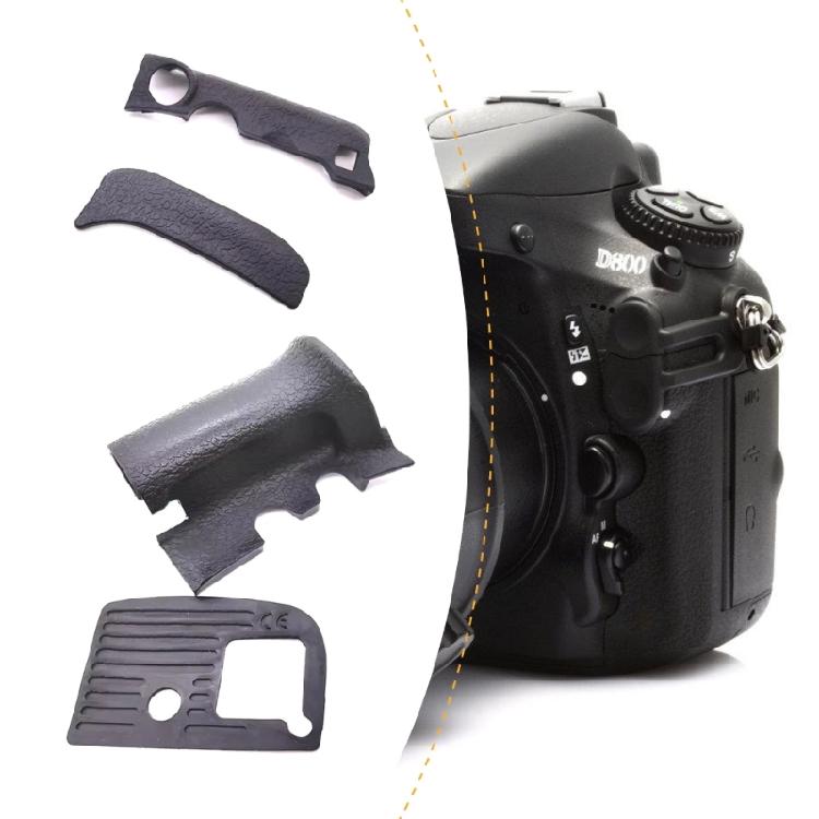 4-in-1 Körper Gummihülle + Klebeband Inklusive Daumengriff Gummiabdeckung Seite Unterseite Hülle Haut für D800 DSLR Kamera