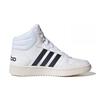 Adidas Neo Hoops 2.0 K Synthetic Leather Abrasion Resistant Mid top Kids' Skateboarding Shoes White Black Kids' FY7700