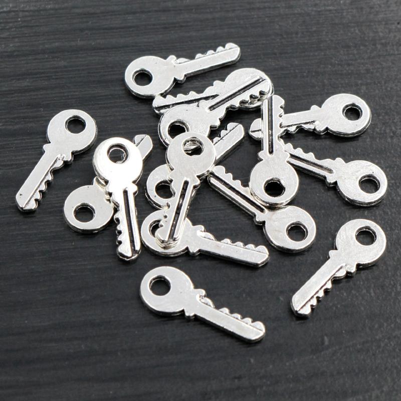 

19x7mm 30pcs Gold color Bronze Antique Silver Plated Key Handmade Charms Pendant:DIY for bracelet necklace античный серебряного