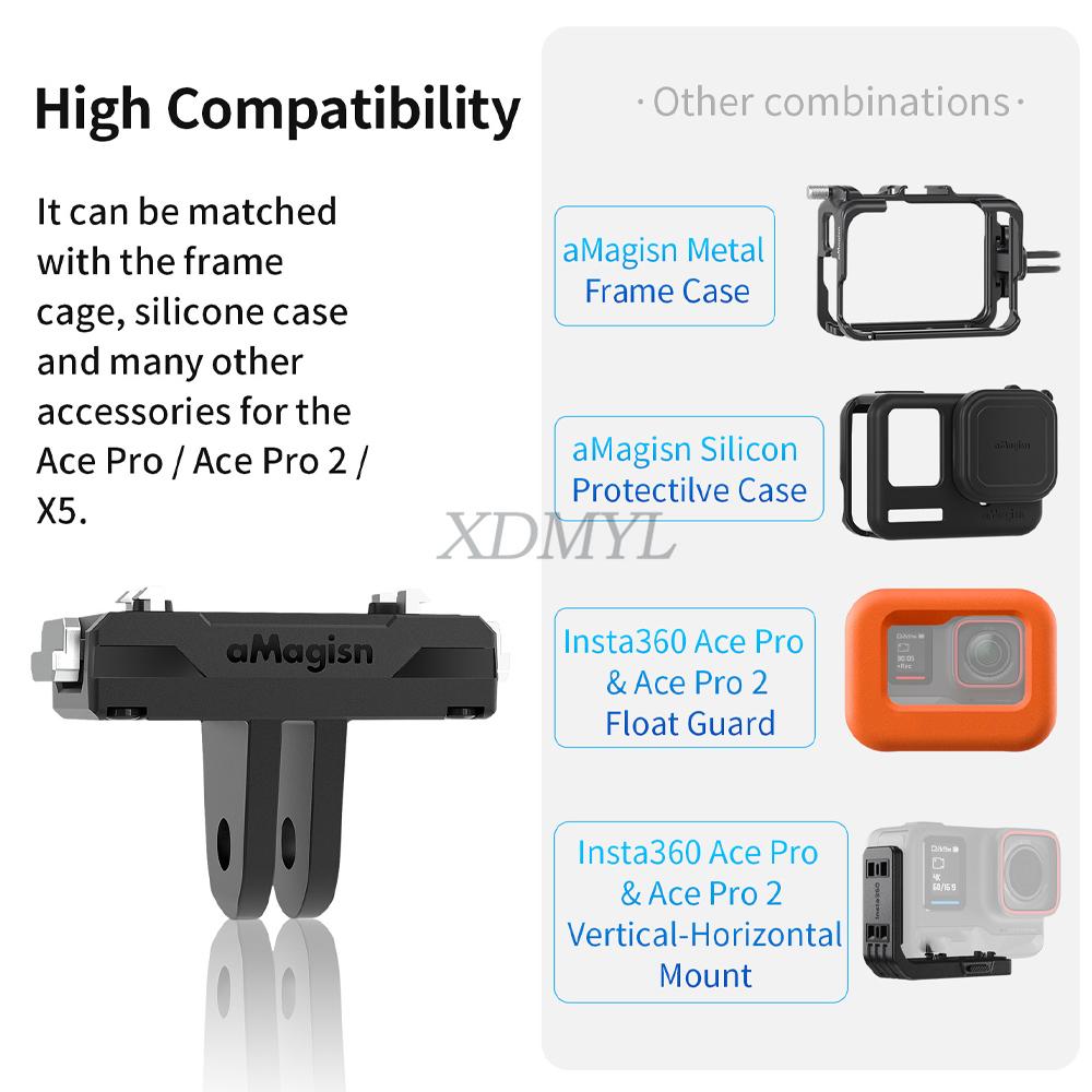 Magnetic Adapter For Insta360 X5 Quick Release Base Mount For Insta360 Ace/Ace Pro/Ace Pro 2 Camera Holder Bracket Accessories