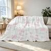 Lightweight Flannel Blanket - Butterfly Floral Print, Soft Cozy Warm Throw for Sofa Bedroom, Christmas Halloween Home Decor